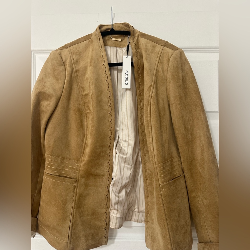 Chico's Camel Suede Blazer